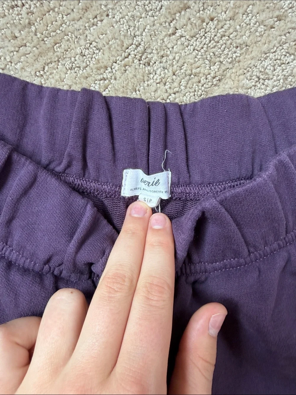 aerie Deep Purple Short Sleeve Top & Matching Pants Set